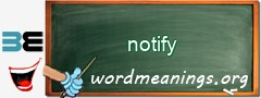 WordMeaning blackboard for notify